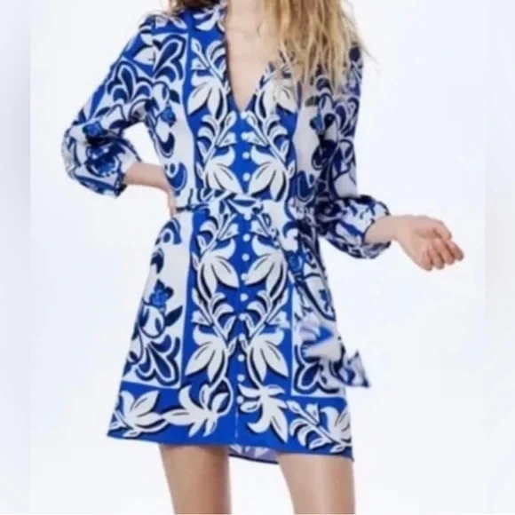 Zara Linen Style Shirt Dress - Picture 2 of 7